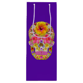 Bolsa Para Vino Calavera de flores 4 - Tropical