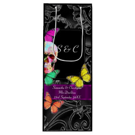 Bolsa Para Vino Calavera gótica y boda personalizado negro