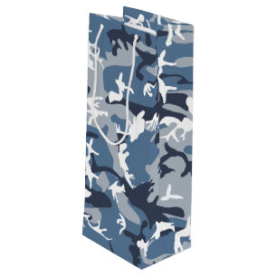 Bolsa Para Vino Camuflaje azul de nieve en invierno, ejército