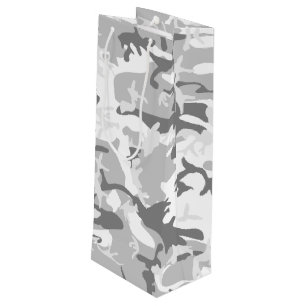 Bolsa Para Vino Camuflaje Gris Nieve Invernal, Militar, Ejército