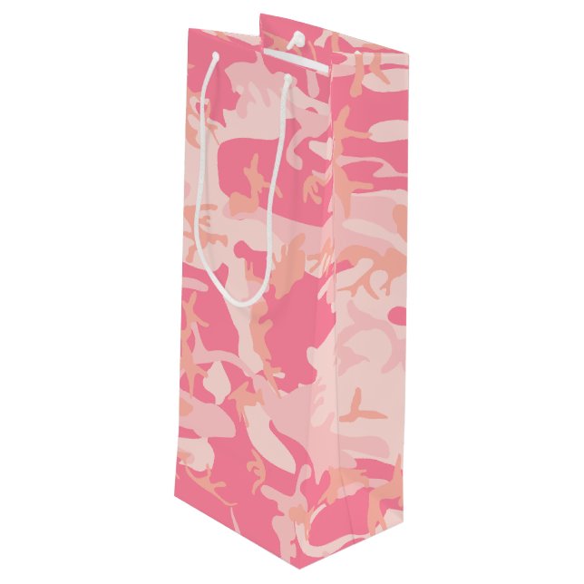 Bolsa Para Vino Camuflaje rosa, ejército, ejército (Angulo reverso)