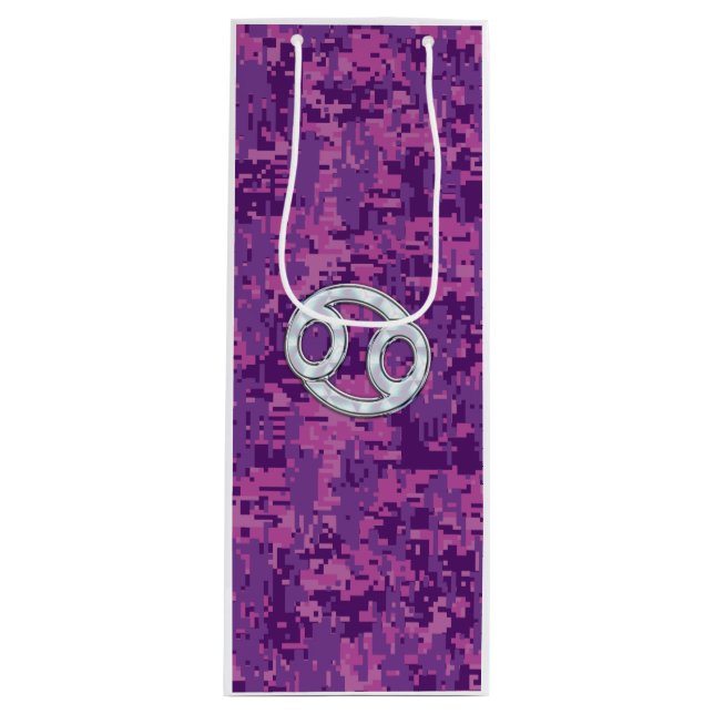 Bolsa Para Vino Cáncer moderno Rótulo Zodiaco Camuflaje Digital Ro (Anverso)