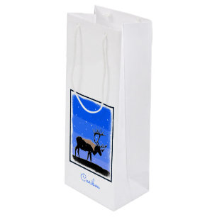 Bolsa Para Vino Caribou in Winter - Arte original de la vida salva