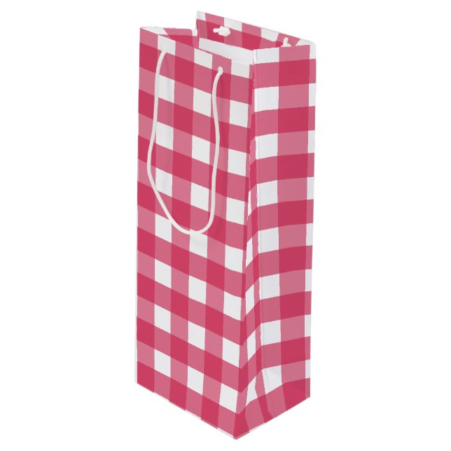 Bolsa Para Vino Cerise gingham (Angulo Anverso)