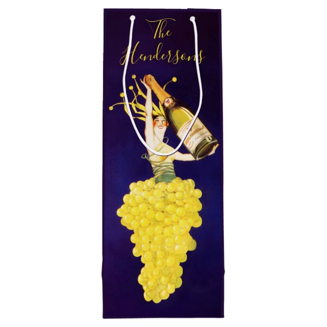 Bolsa Para Vino Champagne Grapes  Wine Gift Bag (Reverso)