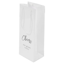 Bolsa Para Vino CHEERS Boda FECHA Dos NOMBRES Modernos Minimalista