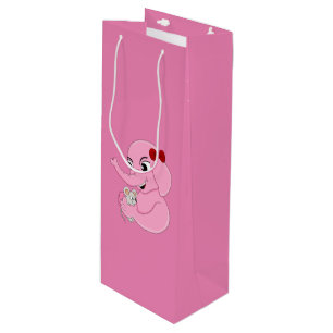Bolsa Para Vino Chica de elefante lindo personalizado bolso de reg