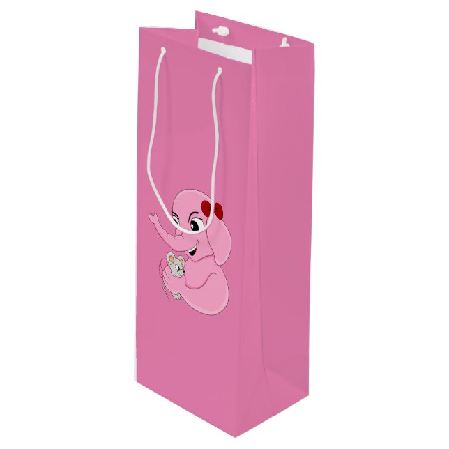 Bolsa Para Vino Chica de elefante lindo personalizado bolso de reg (Angulo Anverso)