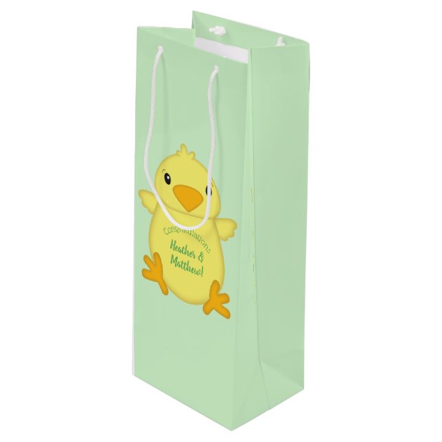 Bolsa Para Vino Chick Baby Shower Green (Angulo Anverso)