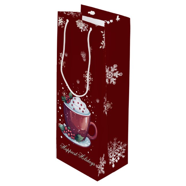 Bolsa Para Vino Christmas Cup of Hot Chocolate | Red (Angulo Anverso)