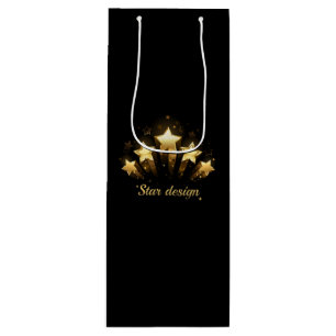 Bolsa Para Vino Cinco estrellas de oro en negro