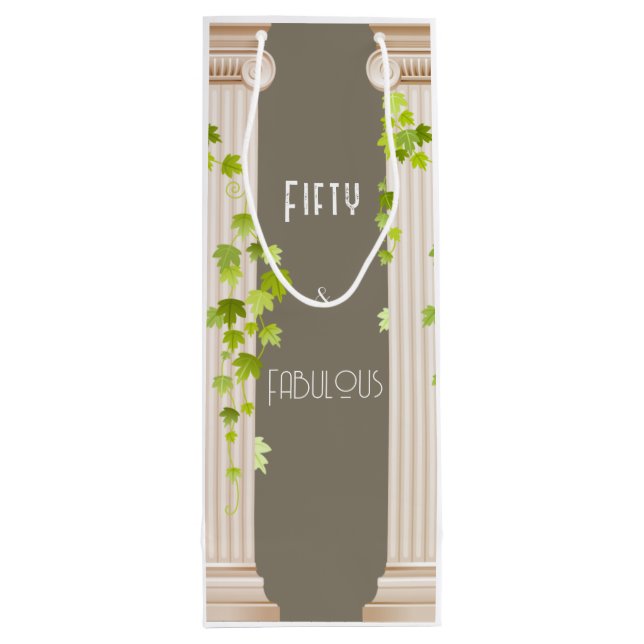 Bolsa Para Vino Cincuenta fabulosos cumpleaños elegante tema grieg (Reverso)