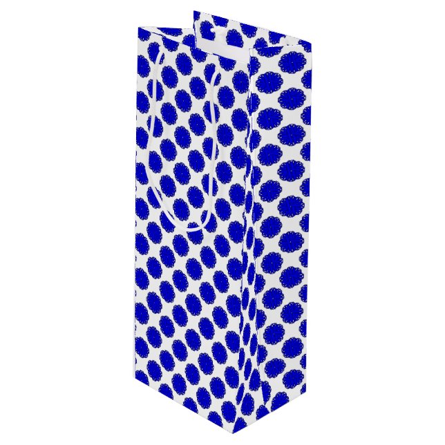 Bolsa Para Vino Cinta de flores azules de Kenneth Yoncich (Angulo Anverso)