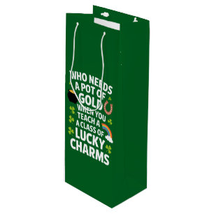Bolsa Para Vino Círculo de la suerte del maestro del día de San Pa