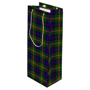 Bolsa Para Vino Clanranald tartan azul plaga