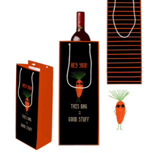 Bolsa Para Vino Colección de Zanahoria Genial Negra