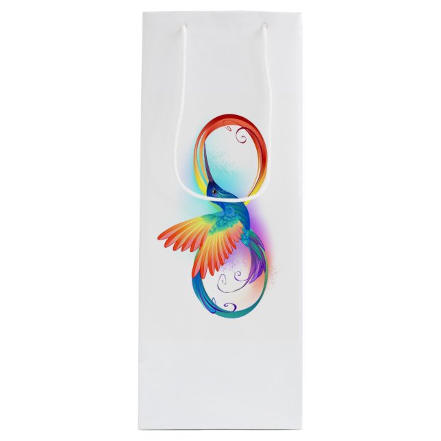 Bolsa Para Vino Colibrí arcoiris con símbolo Infinity (Anverso)