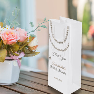 Bolsa Para Vino Collar de perlas elegante para despedida de solter