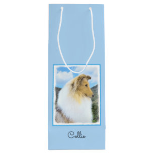 Bolsa Para Vino Collie in Mountains (Rough) Pintura - Perro Art