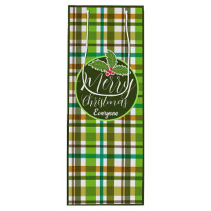 Bolsa Para Vino Colores de Navidad a Cuadros