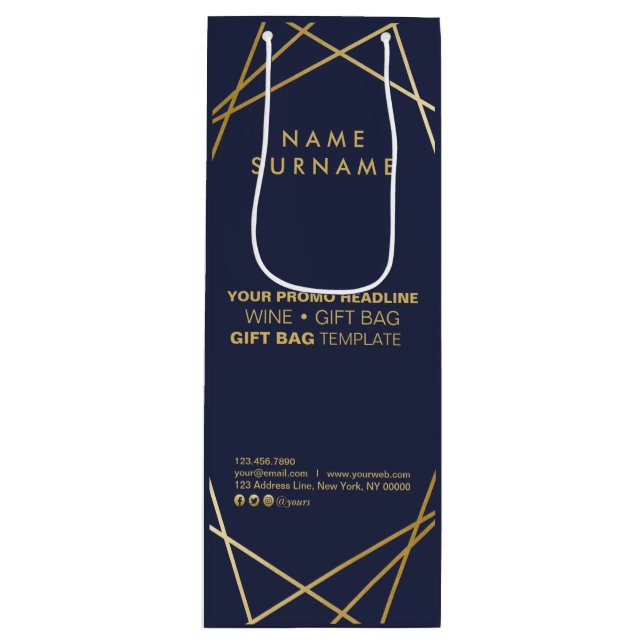 Bolsa Para Vino Comercialización promocional moderna de la geométr (Anverso)