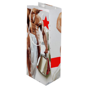 Bolsa Para Vino Compras navideñas de SlipperyJoe espiral de papel