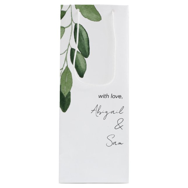 Bolsa Para Vino Con amor Boda de nombres personalizados (Anverso)