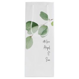 Bolsa Para Vino Con amor, nombres personalizados Eucalyptus Boda