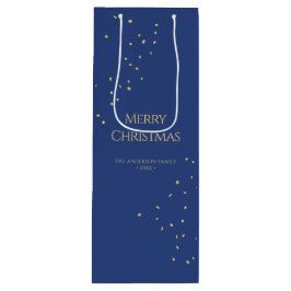 Bolsa Para Vino Confetti de oro Minimalista moderno Feliz Navidad