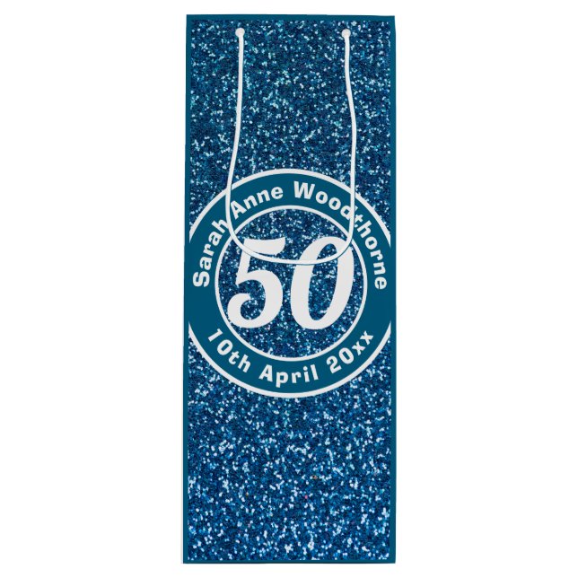 Bolsa Para Vino Conmemoración de cumpleaños con nombre, edad y vin (Anverso)