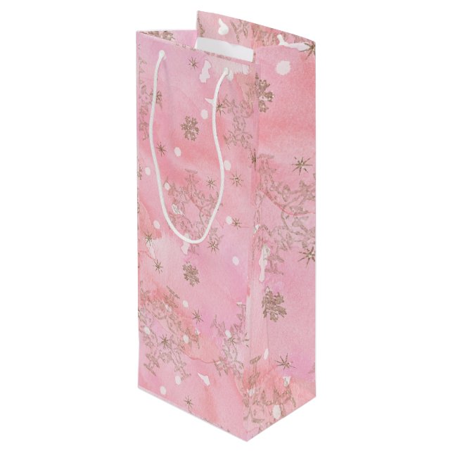 Bolsa Para Vino Copos de Navidad Rosas Patrón Boho (Angulo reverso)