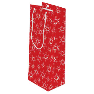 Bolsa Para Vino Copos de nieve, copos de nieve rojos y blancos, ni