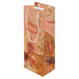 Bolsa Para Vino Coral con melocotón florido