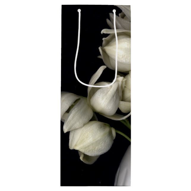 Bolsa Para Vino "Corazón blanco en negro" (Anverso)