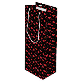 Bolsa Para Vino Corazones de pasión rojos brillantes, patrón román