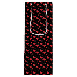 Bolsa Para Vino Corazones de pasión rojos brillantes, patrón román
