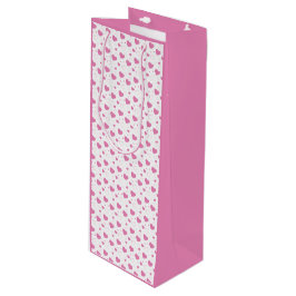 Bolsa Para Vino Corazones rosados patrón romántico