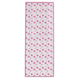 Bolsa Para Vino Corazones rosados patrón romántico