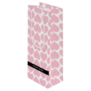 Bolsa Para Vino Corazones rosados, románticos, su nombre, personal