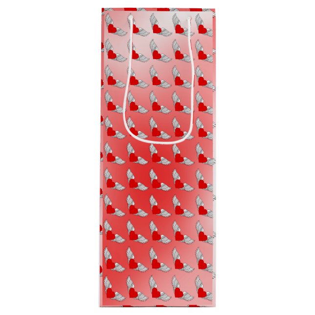 Bolsa Para Vino Corazones voladores (Anverso)