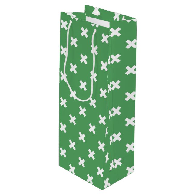 Bolsa Para Vino Costillas blancas en verde (Angulo Anverso)