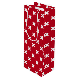 Bolsa Para Vino Costillas de cruz blanca sobre rojo