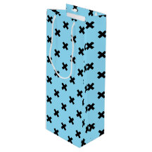 Costillas de cruz negra en azul bebé