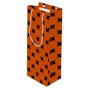 Bolsa Para Vino Costillas de cruz negra en el naranja