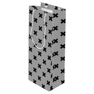 Bolsa Para Vino Costillas de cruz negra en gris
