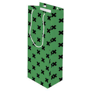Bolsa Para Vino Costillas de cruz negra en verde