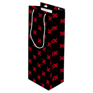 Bolsa Para Vino Costillas de la cruz roja sobre el negro