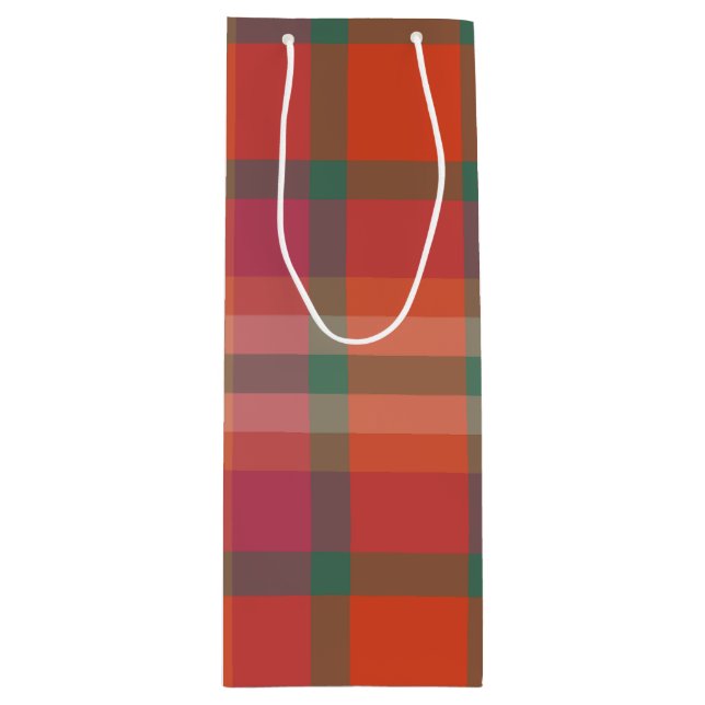 Bolsa Para Vino Cranberry plaid (Anverso)