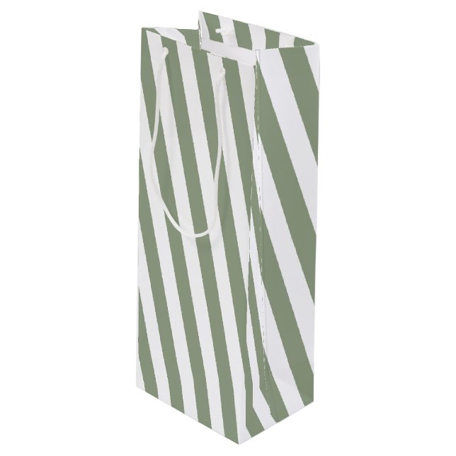 Bolsa Para Vino Crea tu propio patrón de rayas blancas verdes de s (Angulo Anverso)