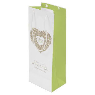 Bolsa Para Vino Cream tulip heart art gracias a la boda favor